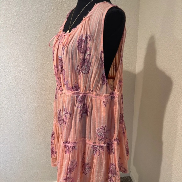 Free People Coral Floral Mini Dress - Picture 5 of 7